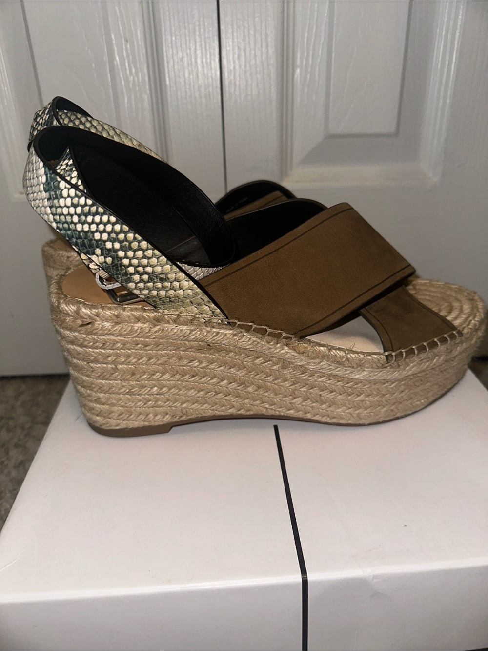 Dolce Vita Brown Crisscross Espadrille Platform Sandals